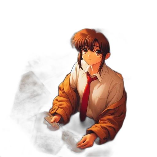 jacket, staff, weapon, face transparent PNG cut-out