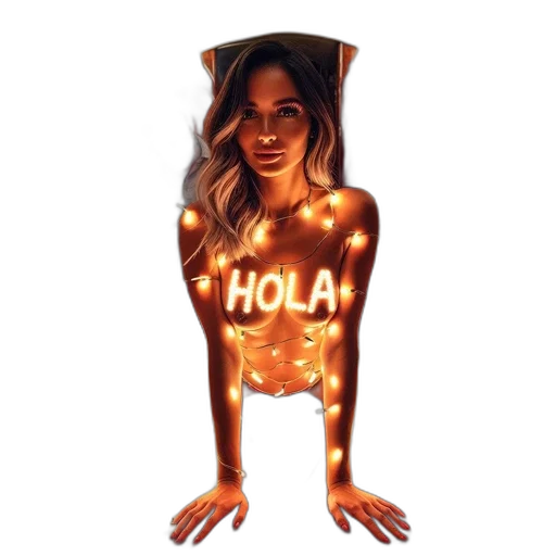 dress, neon lights, woman, luxurious transparent PNG cut-out