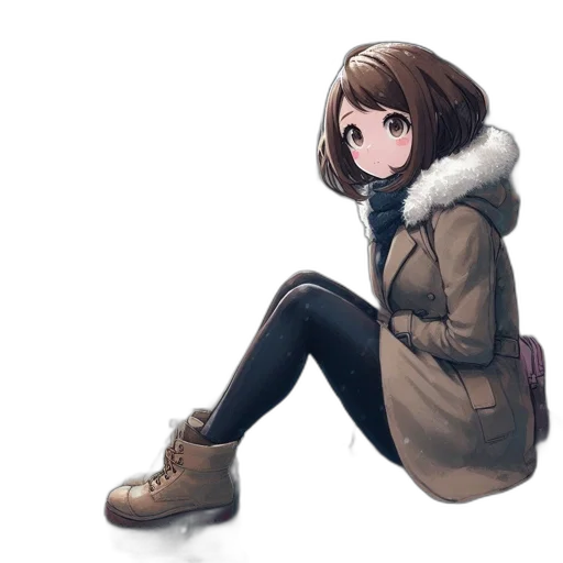 jacket, face, creature, shoes transparent PNG cut-out