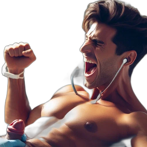 photorealistic, emotional, man, white transparent PNG cut-out