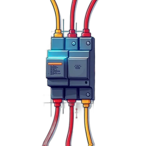 robot, staff, 3d render, cyberpunk transparent PNG cut-out