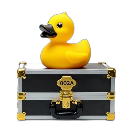 yellow, rubber, duck, black transparent PNG cut-out