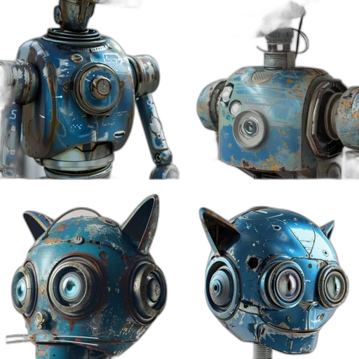 robot, mask, concept art, 3d render transparent PNG cut-out