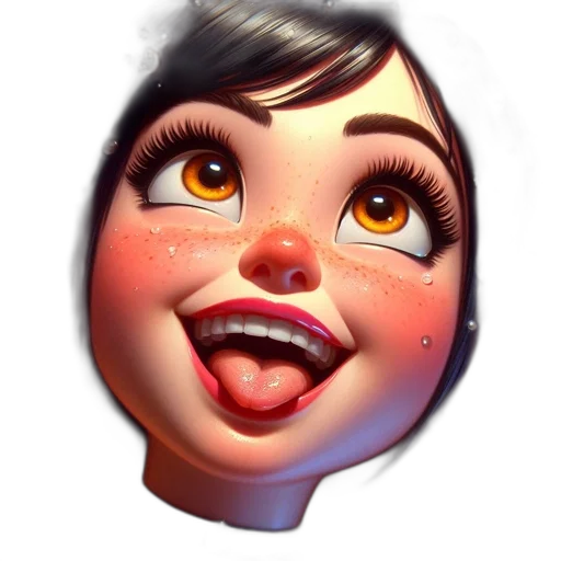 face, 3d render, concept art, cartoon transparent PNG cut-out