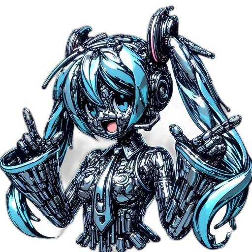 robot, weapon, hair, staff transparent PNG cut-out
