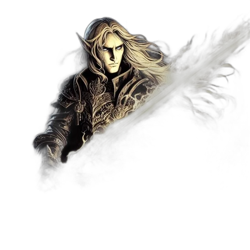 dragon, weapon, jacket, hair transparent PNG cut-out