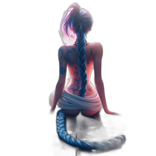 dress, dragon, creature, hair transparent PNG cut-out