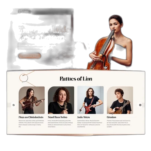 website, design, musik, musical transparent PNG cut-out