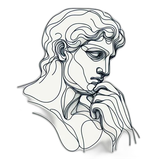 face, mask, pencil sketch, vaporwave transparent PNG cut-out