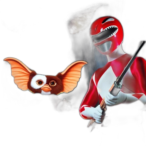 creature, dragon, mask, staff transparent PNG cut-out