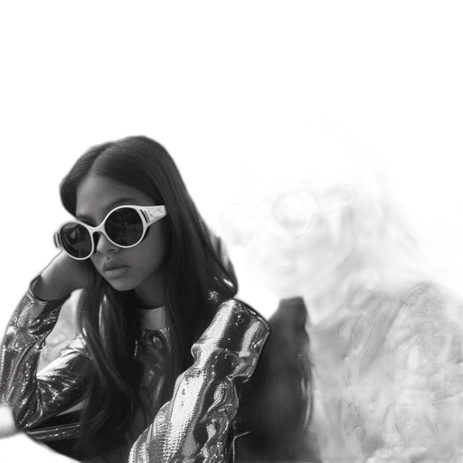 jacket, monochrome, photograph, two transparent PNG cut-out