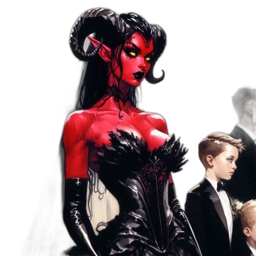 comic book art, concept art, fantasy art, red transparent PNG cut-out
