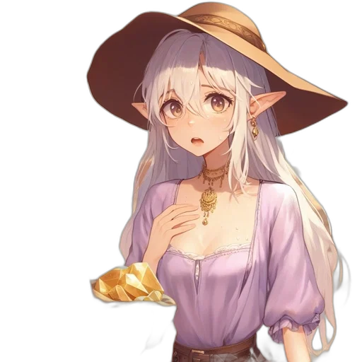 hat, staff, dress, dragon transparent PNG cut-out