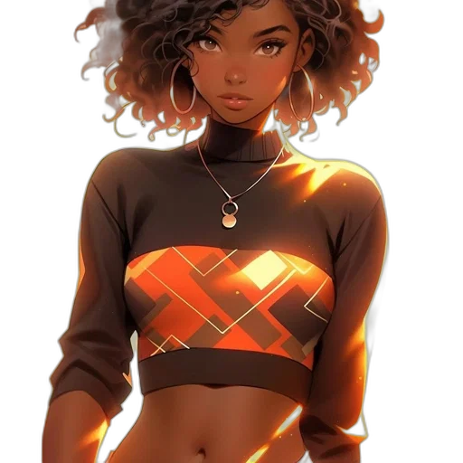 dress, jacket, jewelry, comic book art transparent PNG cut-out