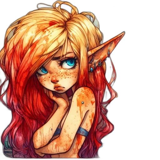 face, fantasy art, watercolor, concept art transparent PNG cut-out