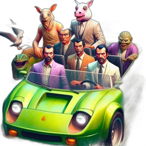 car, animal, concept art, comic book art transparent PNG cut-out