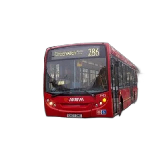 photorealistic, 3d render, red, bus transparent PNG cut-out