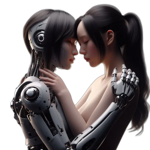 robot, cyberpunk, concept art, 3d render transparent PNG cut-out
