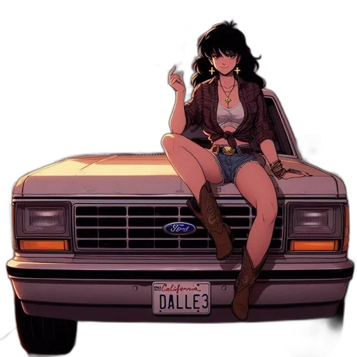 car, jacket, weapon, anime transparent PNG cut-out