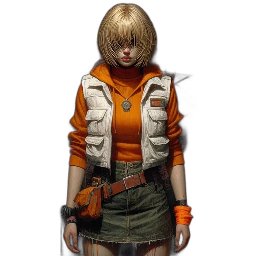 jacket, staff, face, weapon transparent PNG cut-out