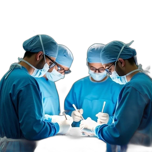staff, group, surgeons, perform transparent PNG cut-out