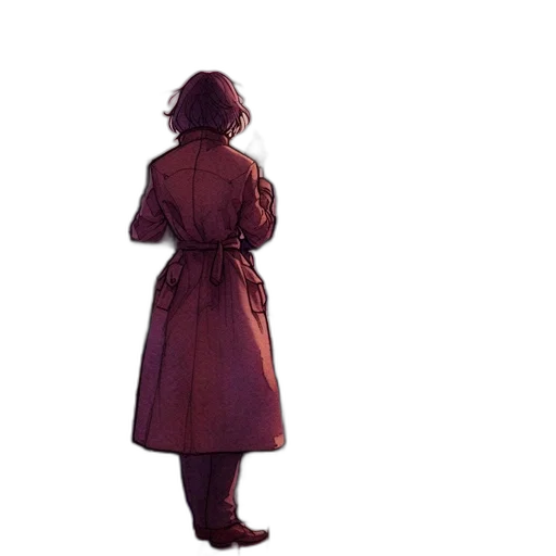 jacket, dress, staff, hat transparent PNG cut-out