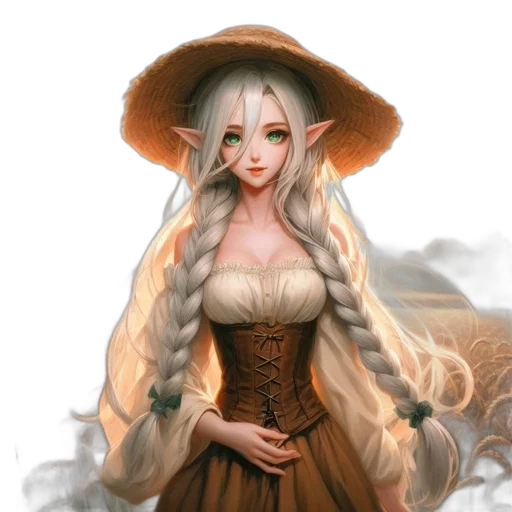 dragon, dress, staff, face transparent PNG cut-out