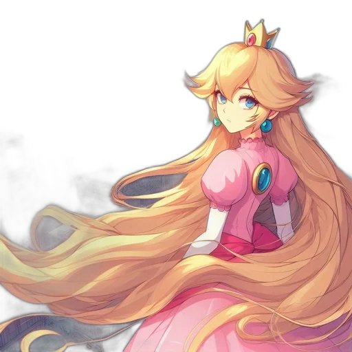 dress, crown, staff, anime transparent PNG cut-out