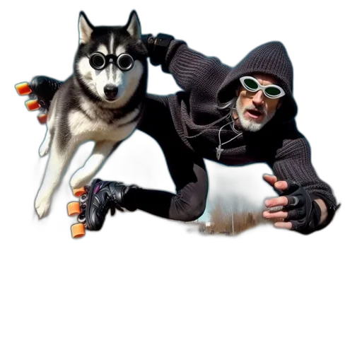 animal, jacket, staff, weapon transparent PNG cut-out