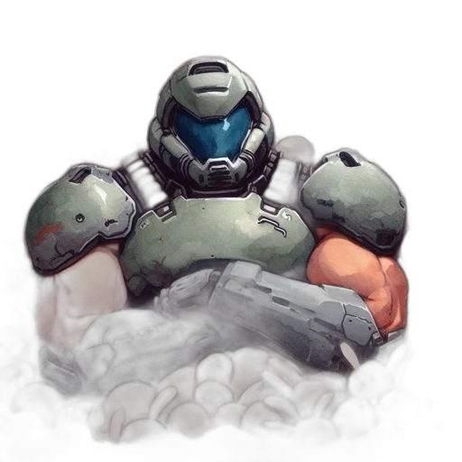 robot, creature, weapon, jacket transparent PNG cut-out