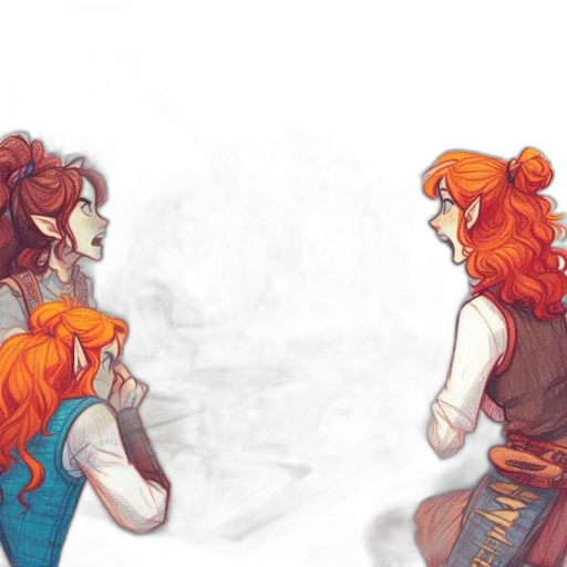 concept art, comic book art, fantasy art, watercolor transparent PNG cut-out