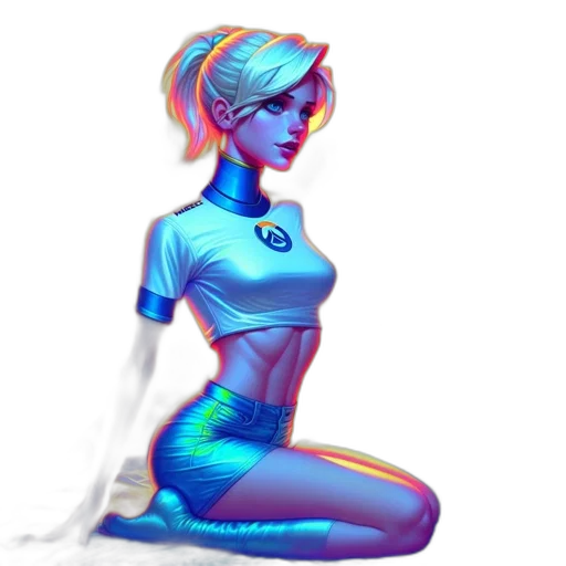 robot, dress, pixel art, cyberpunk transparent PNG cut-out