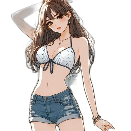 dress, anime, cartoon, concept art transparent PNG cut-out