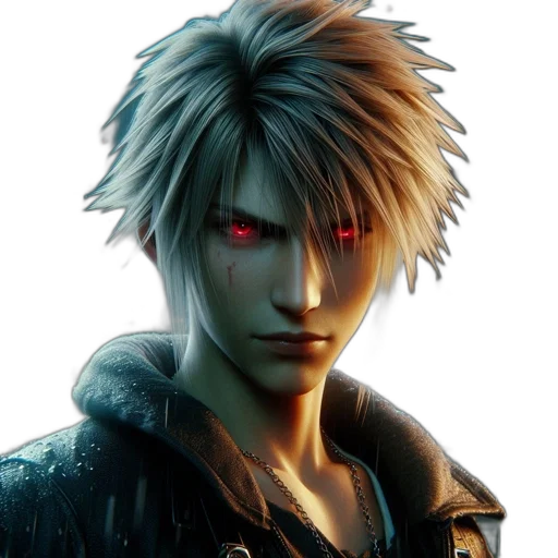 face, jacket, concept art, photorealistic transparent PNG cut-out