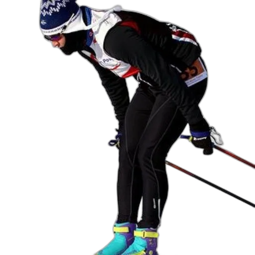 staff, cross-country, skier, black transparent PNG cut-out