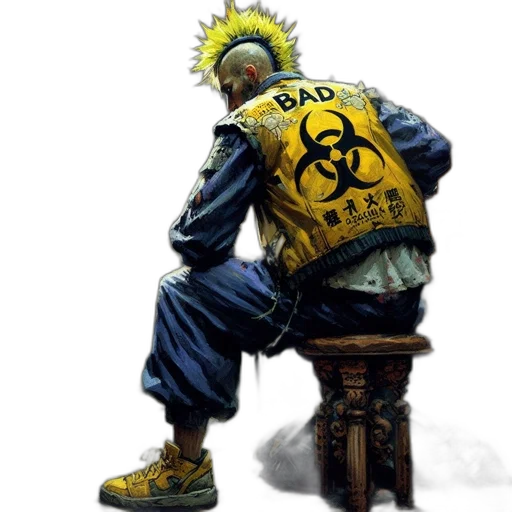robot, jacket, concept art, cyberpunk transparent PNG cut-out