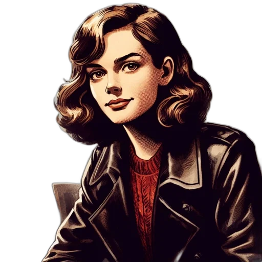 jacket, face, comic book art, cartoon transparent PNG cut-out