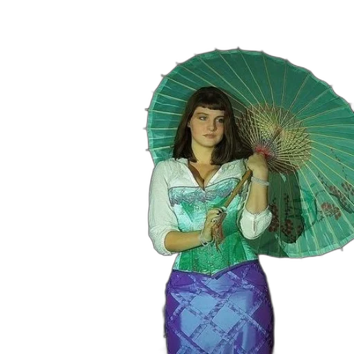 umbrella, hat, staff, dress transparent PNG cut-out