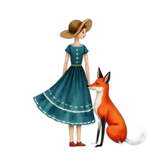 dress, animal, hat, concept art transparent PNG cut-out