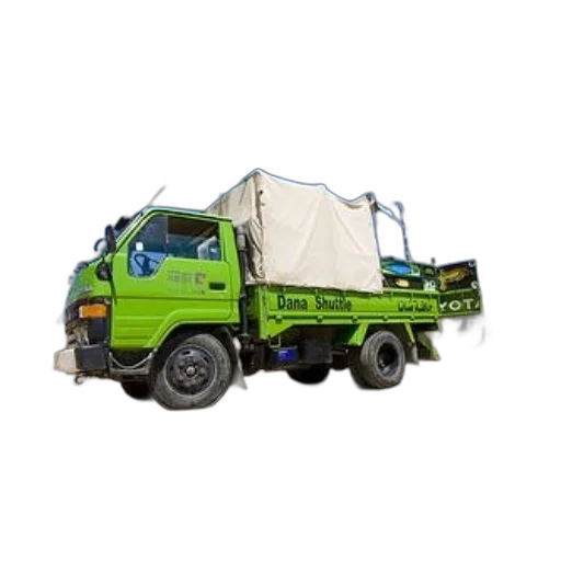 3d render, photorealistic, green, truck transparent PNG cut-out
