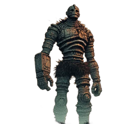 robot, creature, staff, weapon transparent PNG cut-out