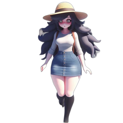 hat, dress, staff, creature transparent PNG cut-out