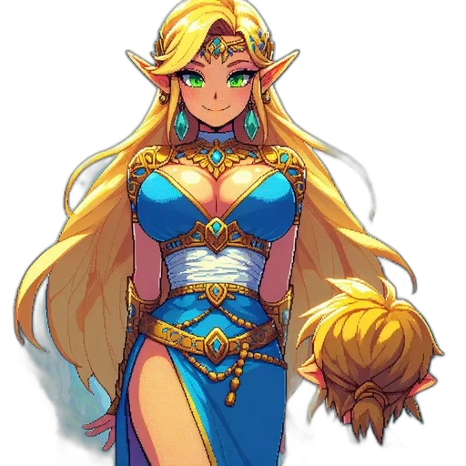 dress, crown, staff, jewelry transparent PNG cut-out