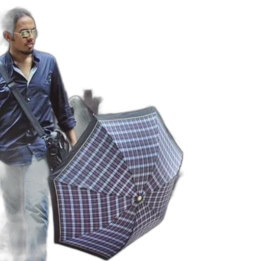 umbrella, jacket, man, blue transparent PNG cut-out