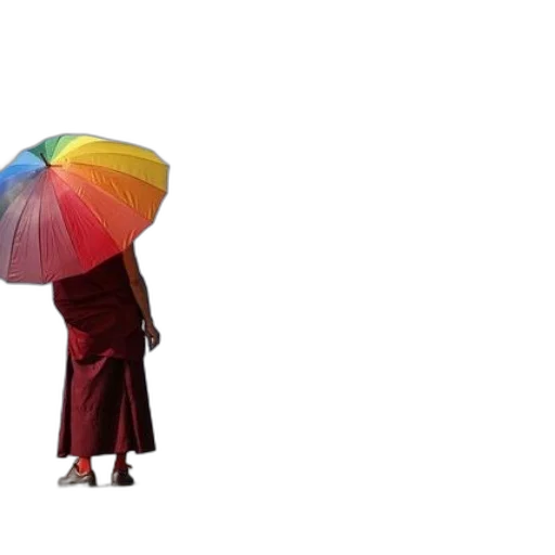 umbrella, dress, hat, staff transparent PNG cut-out