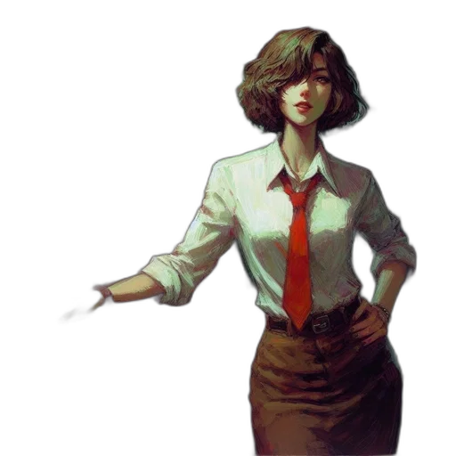 staff, jacket, dress, face transparent PNG cut-out