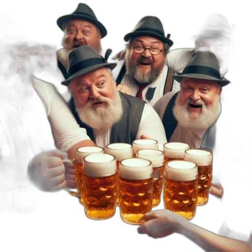 hat, photorealistic, seven, men transparent PNG cut-out