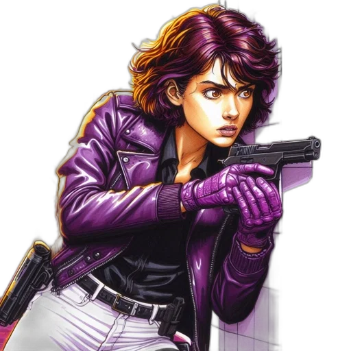 weapon, jacket, comic book art, concept art transparent PNG cut-out