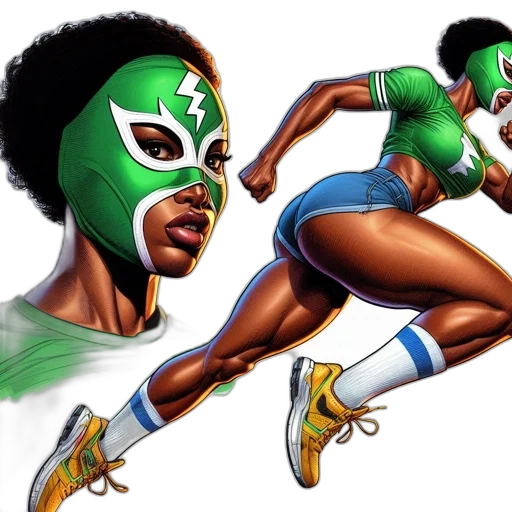 mask, comic book art, concept art, female transparent PNG cut-out