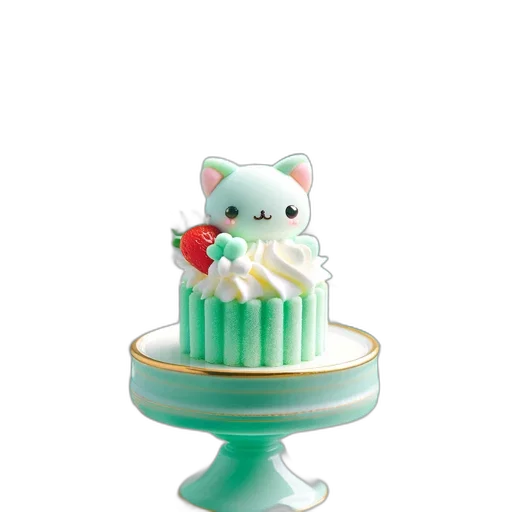 food, 3d render, pastel, green transparent PNG cut-out